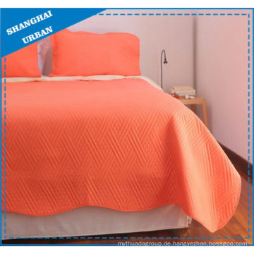 Hellorange Quilt-Set aus massivem Polyester